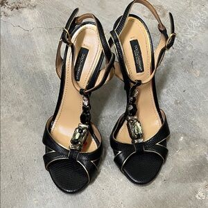 Dolce & Gabbana Black and Gold Heels